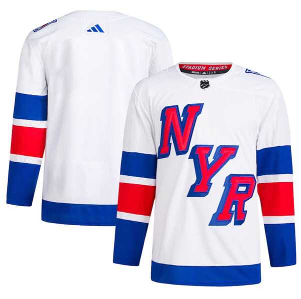 Mens New York Rangers Blank White 2024 Stadium Series Stitched Jersey Dzhi->->NHL Jersey